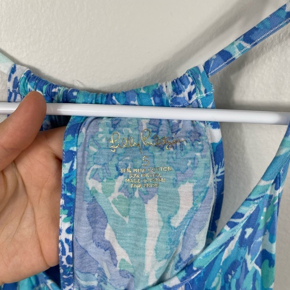 Lilly Pulitzer Lacy Tank Hey Hey Soleil Blue Green Patterned Sleeveless Sz S - Picture 6 of 9